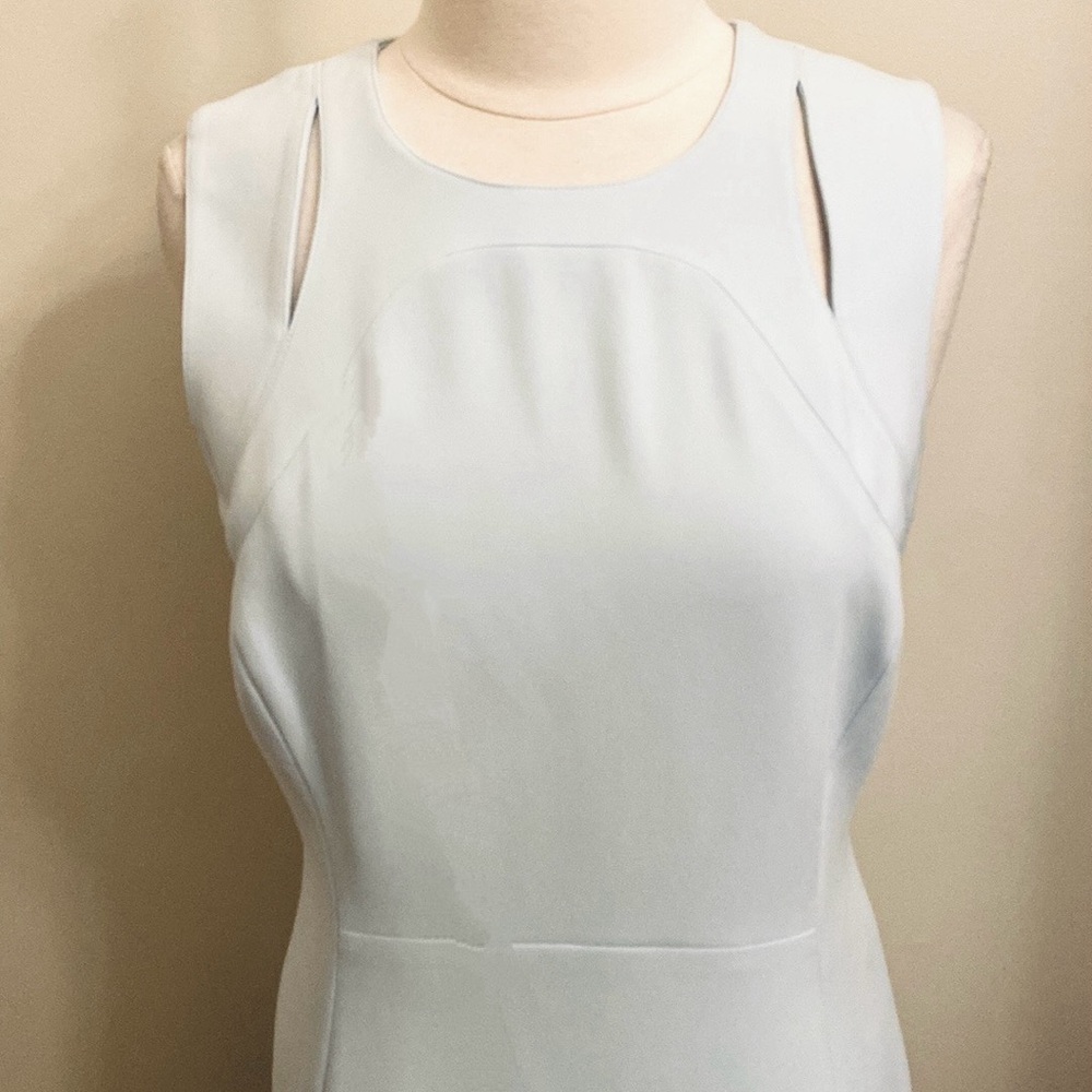 Per Se Light Blue 100% Silk SZ 10 Old Money Quiet Luxury Effortlessly Chic Dress - Picture 2 of 12
